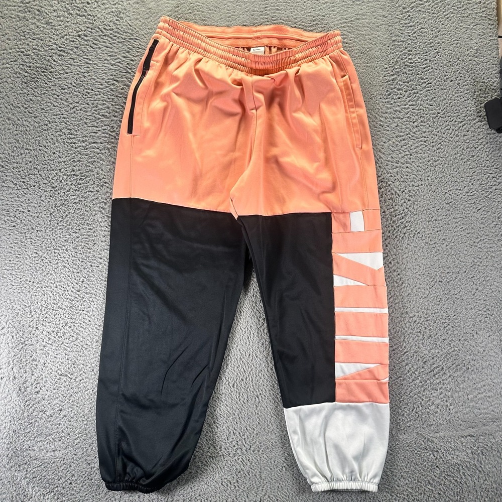 Nike Therma-Fit Sweatpant Mens 4XL Orange Colorblock Polyester Basketball Sports